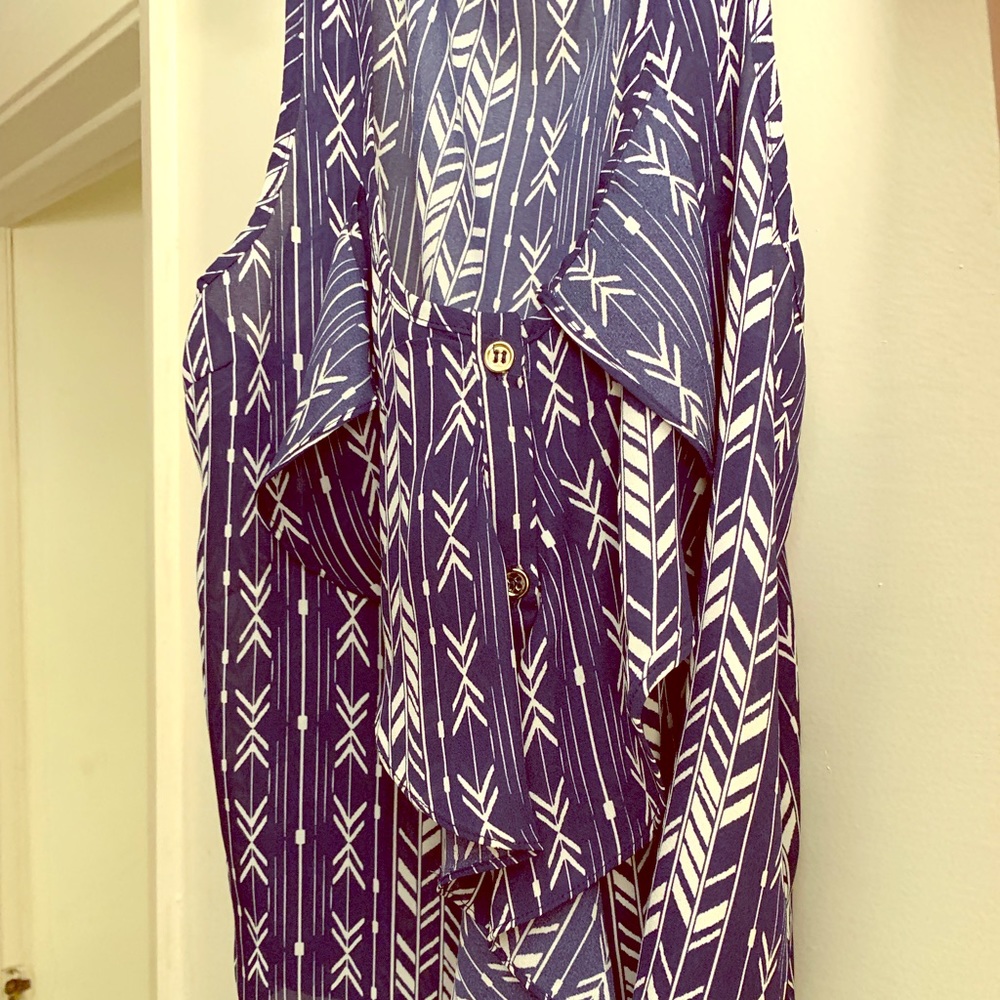 Blue Cute Top sleeveless Blouse